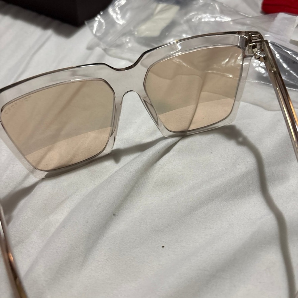 SABRINA Tom Ford Tan Oversized Square Sunglasses - Picture 5 of 8